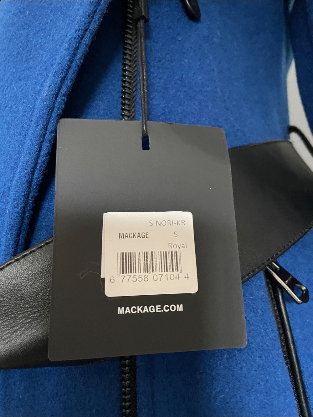 Mackage Cobalt Blue Trench Coat with Black Leather Tie Belt NWT S - Picture 3 of 13